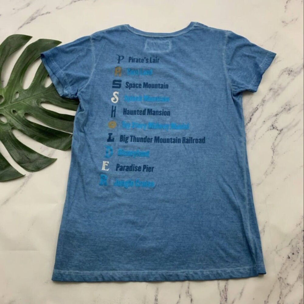 Womens Passholder T-Shirt Tee Size XL Blue Ride List Annual Pass - Picture 2 of 3